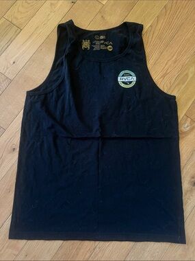RVCA Black Tank with Small Chest Logo